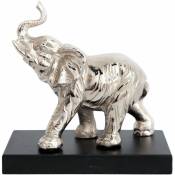 SIL - Statuette éléphant en aluminium sur socle en