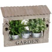 Spetebo - Volet de fenêtre pour jardinière - Inscription : garden - Lit d'herbes aromatiques avec 3 pots