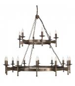 Suspension Cromwell, bronze vieilli, 18 ampoules