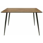 Table à manger 115x75x75 cm décor bois et métal