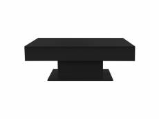 Table basse 110x60x40 cm noire en panneau de particules avec 2 compartiments de rangement sous le plateau coulissant ml-design 490007755
