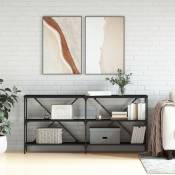 Table console noir 160x30x75 cm bois d'ingénierie