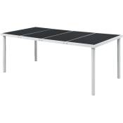Table de jardin 190x90x74 cm Noir Acier - Vidaxl