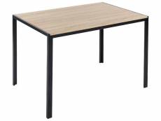 Table de salle à manger 120 x 80 cm bois clair et noir newfield 373624