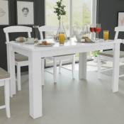 Table de salle à manger 140 x 80 x 75 cm blanc - Blanc