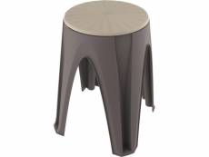 Tabouret rond - 35 x 35 cm - taupe