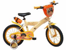 Vélo 16" garçon "prince des sables" pour enfant de 5 à 7 ans avec stabilisateurs à molettes - gourde - plaque décorative - 2 freins