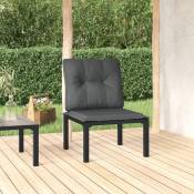 Vidaxl - Chaise de jardin avec coussins noir/gris résine tressée