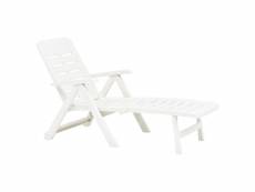 Vidaxl chaise longue pliable plastique blanc 48754