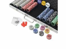 Vidaxl coffret de poker avec 500 jetons laser aluminium 80184