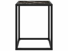 Vidaxl table basse noir avec verre marbre noir 40x40x50 cm
