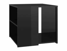 Vidaxl table d'appoint noir brillant 50x50x45 cm aggloméré