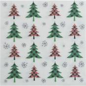 1001kdo - Lot de 20 serviettes en papier Sapins vert et rouge