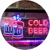 ADVPRO Cold Beer Bar Pub Club Décor Dual Color LED