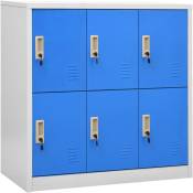 Armoire à casiers Gris clair et bleu 90x45x92,5 cm