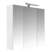 Armoire de salle de bain murale avec miroir PPSM Blanc