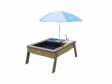 Axi linda table sable et eau avec cuisine et evier marron parasol bleu blanc A031.032.00