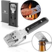 Bbq Multitool Couvert de barbecue avec pince de barbecue Fourchette de barbecue Spatule de barbecue - Stahlwerk