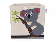 Boîte de rangement en tissu pour enfant "koala" sur fond clair, compatible ikea kallax lifeney ref. 833073 833073