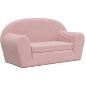 Canapé-lit pour enfants 2 places rose peluche douce Vidaxl Pink