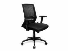Chaise de bureau ergonomique, FOXSPORT, Support Lombaire Réglable en Hauteur, Noir