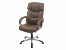 Chaise de bureau hwc-a71, chaise pivotante, tissu ~ imitation daim, brun