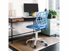 Chaise de bureau pour enfant bleu à roulettes