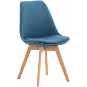 Chaise de salle à manger en bois clair et tissu couvrant différentes couleurs colore : bleu
