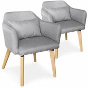 Cotecosy - Lot de 2 fauteuils scandinaves Dantes Tissu