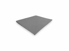Drap plat en coton 260x300 cm percale gris, par soleil
