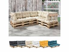 [en.casa] 1x coussin de siège pour canapé d'euro palette [crème] coussins de palettes in/outdoor rembourrage meuble