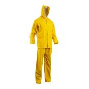 Ensemble de pluie veste et pantalon double enduction pvc jaune txl - 50212 - Jaune
