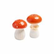Ensemble salière et poivrière Mushroom / Céramique - & klevering orange en céramique