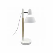 Fabrilamp - 161171001 | Basil Lampe 1xe14 Blanc/hêtre 50x17x23 Cm Articulé Et Réglable 350º
