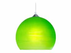 Globe lignes - suspension globe verre vert 11282