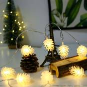 Grand cône de pin LED guirlandes lumineuses intérieures/extérieures guirlandes lumineuses mariage décoration de Noël (chaud/6M40D USB)