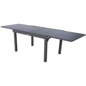 Hesperide - Table de jardin extensible 10 Personnes Piazza - l. 135/270 cm - 270 x 90 x 75 - Noir