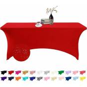 Housse de table imperméable en Spandex de 6 pieds pour fête, mariage, banquet et evénements (rouge) Housse pour mobilier de jardin