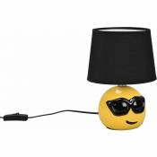 Lampe à poser design tête jaune Coolio - Noir