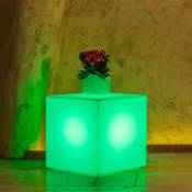 Lampe carré en résine h 40 Lampe Blanche 40x40 cm mod. Cube lampe verte