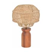 Lampe en bois et raphia naturel 43 cm Odyssée - Market set