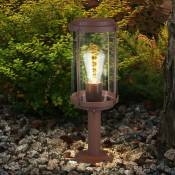 Lampe sur pied d'extérieur alu pied de jardin lampe filament rouille dans un ensemble comprenant des ampoules led