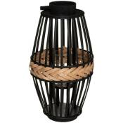 Lanterne Cuba - bambou H45 cm - Atmosphera créateur d'intérieur - Noir