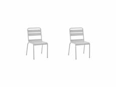 Lot de 2 chaises de jardin - acier - gris IRONCH2GR
