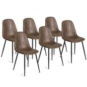 Lot de 6 chaises vintage dali marron pour salle à