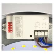 Miidex Lighting - Plafonnier led rondo - 18W Ø300 mm (détecteur en option) ® blanc-neutre-4000k - noir - sans-detecteur
