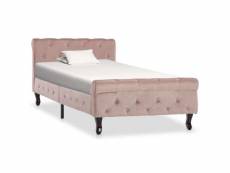 Moderne lits et accessoires selection kampala cadre de lit rose velours 90 x 200 cm