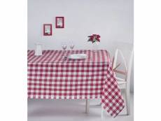 Nappe de table brunier 160x160cm motif carreaux rouge et blanc