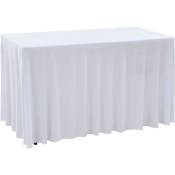 Nappes élastiques de table avec jupon 2 pcs 120x60,5x74cm Blanc