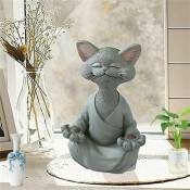 Odipie - Statue de méditation Statue de chat Zen Yoga